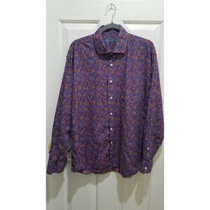 Mens XL Purple Paisley dress shirt